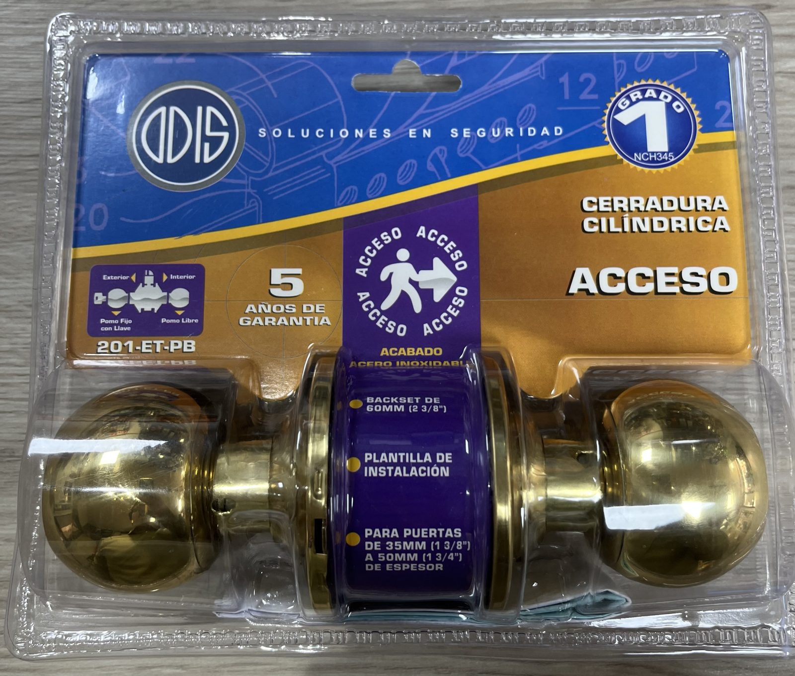Cerradura Acceso Inox Bronceada